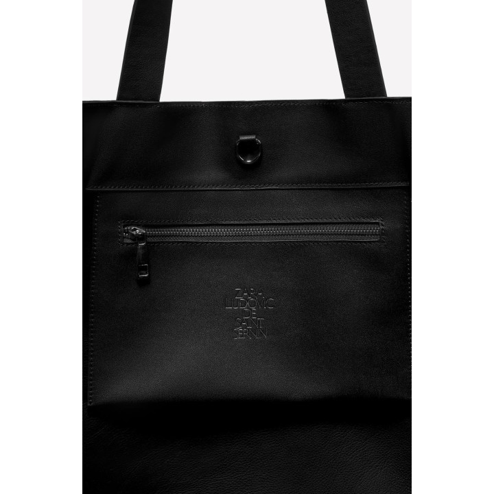 Сумка-шоппер из кожи и овечьей шкуры ludovic de saint sernin x zara