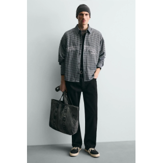 Сумка из денима с эффектом потертости