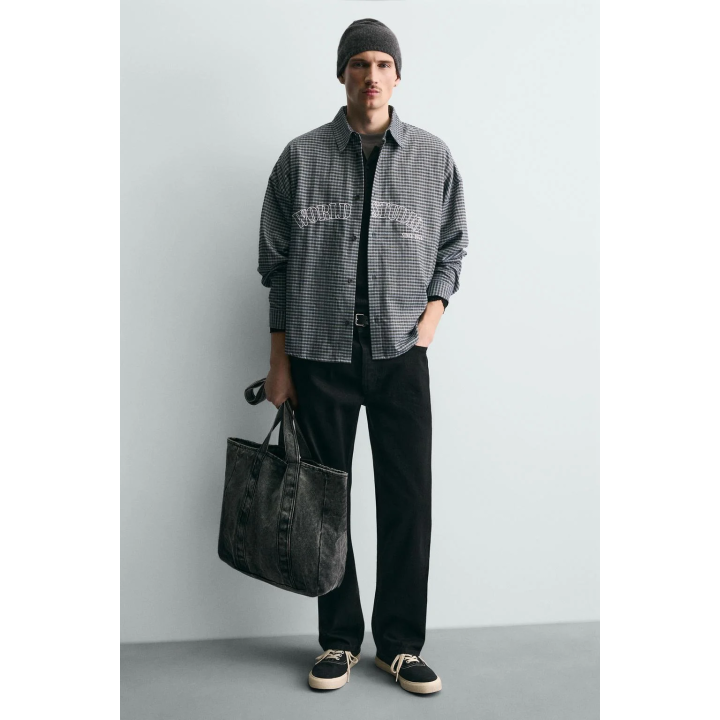 Сумка из денима с эффектом потертости