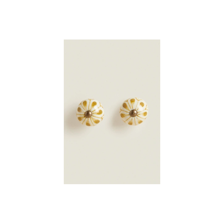 PACK OF CERAMIC FLOWER DOOR KNOBS (PACK OF 2)