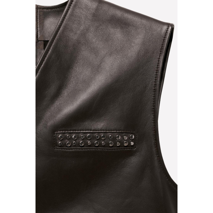 Жилет из кожи с заклепками ludovic de saint sernin x zara