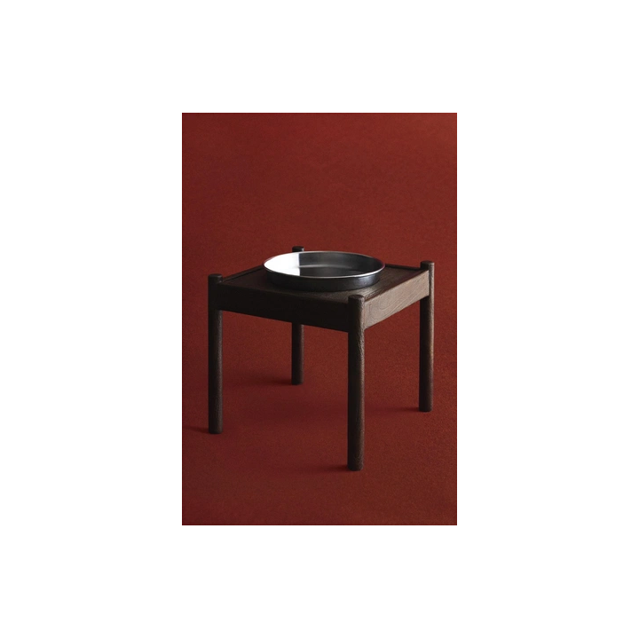 TALL WOODEN PET FOOD BOWL