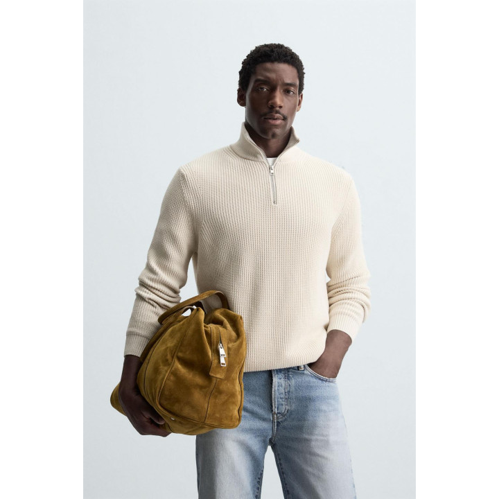 Свитер с высоким воротником на молнии