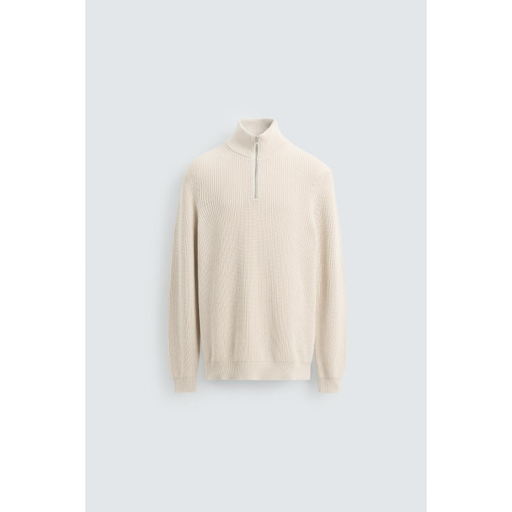 Свитер с высоким воротником на молнии