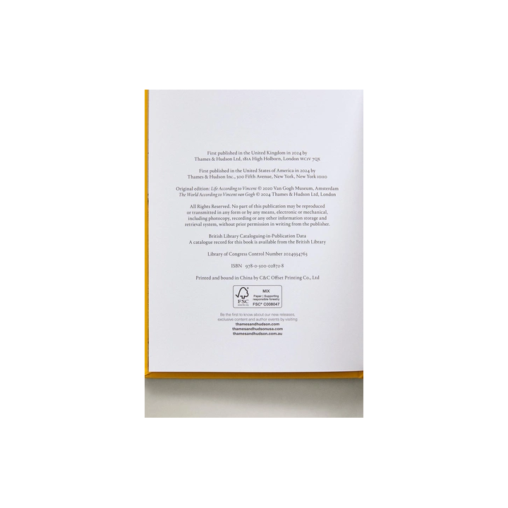 THE WORLD ACCORDING TO VINCENT VAN GOGH BOOK (ENGLISH)