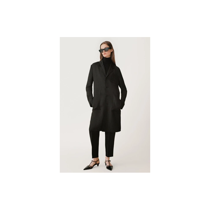 ПАЛЬТО ПРЯМОГО КРОЯ ИЗ СМЕСОВОЙ ТКАНИ — 50TH ANNIVERSARY