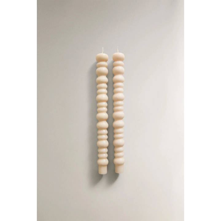 SET OF DECORATIVE WAVY CANDLES (SET OF 2)