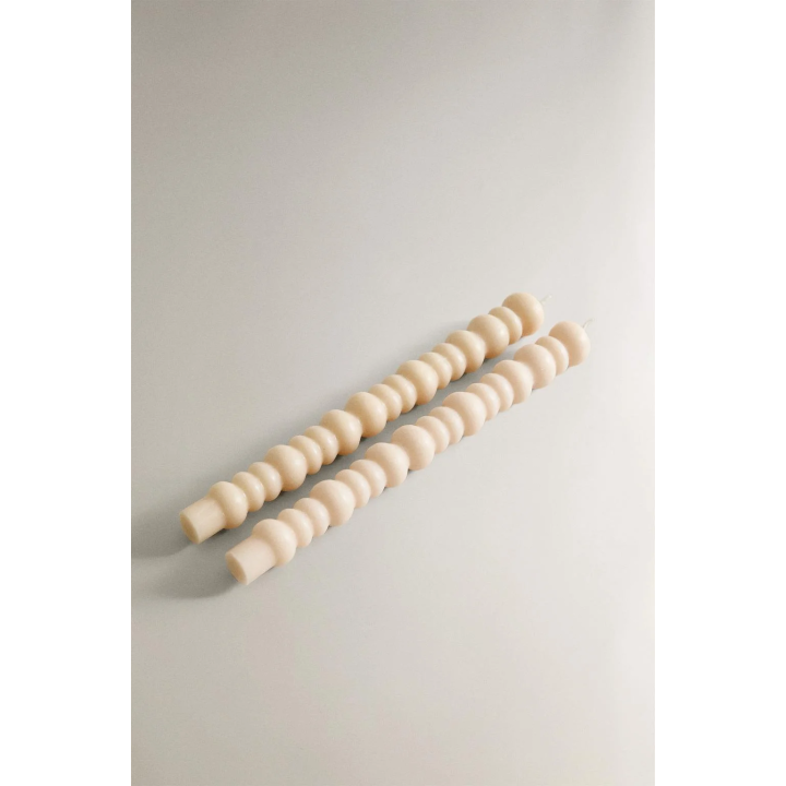SET OF DECORATIVE WAVY CANDLES (SET OF 2)