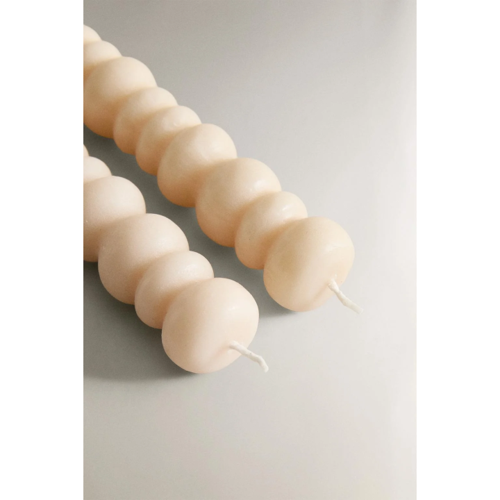 SET OF DECORATIVE WAVY CANDLES (SET OF 2)
