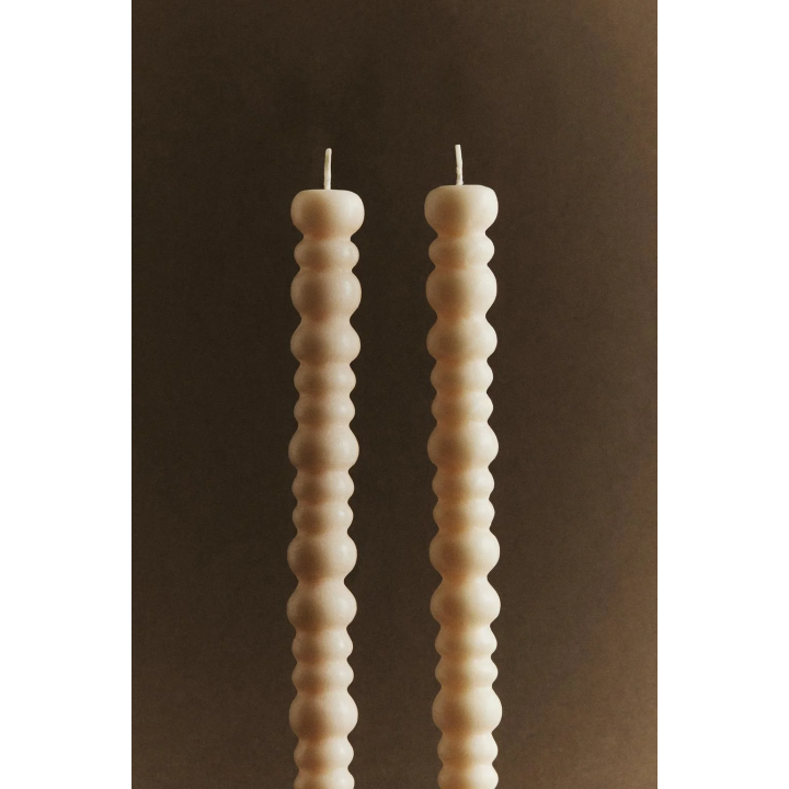 SET OF DECORATIVE WAVY CANDLES (SET OF 2)