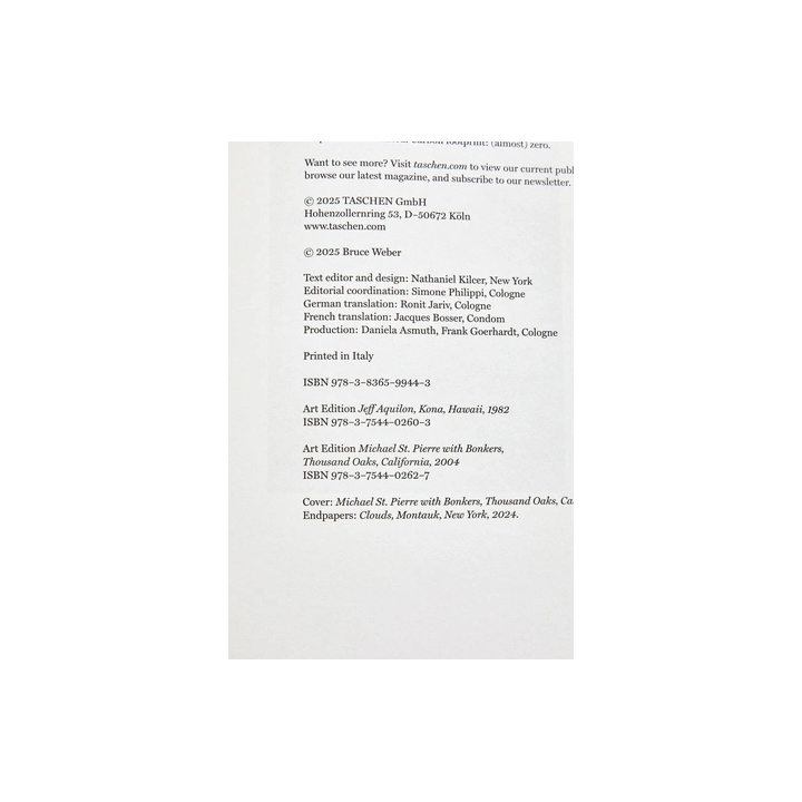 BRUCE WEBER. MY EDUCATION BOOK