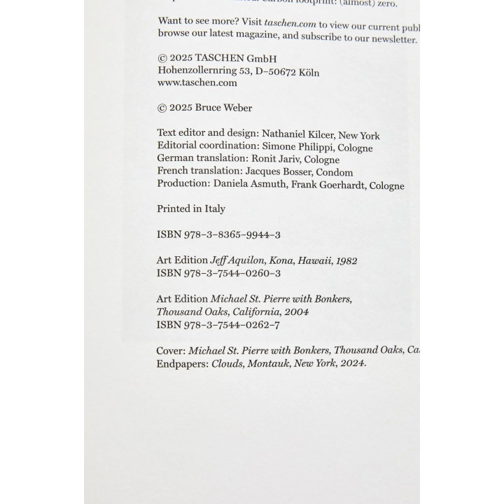 BRUCE WEBER. MY EDUCATION BOOK