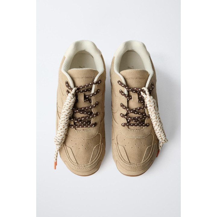 КОЖАНЫЕ КРОССОВКИ НА ШНУРКАХ