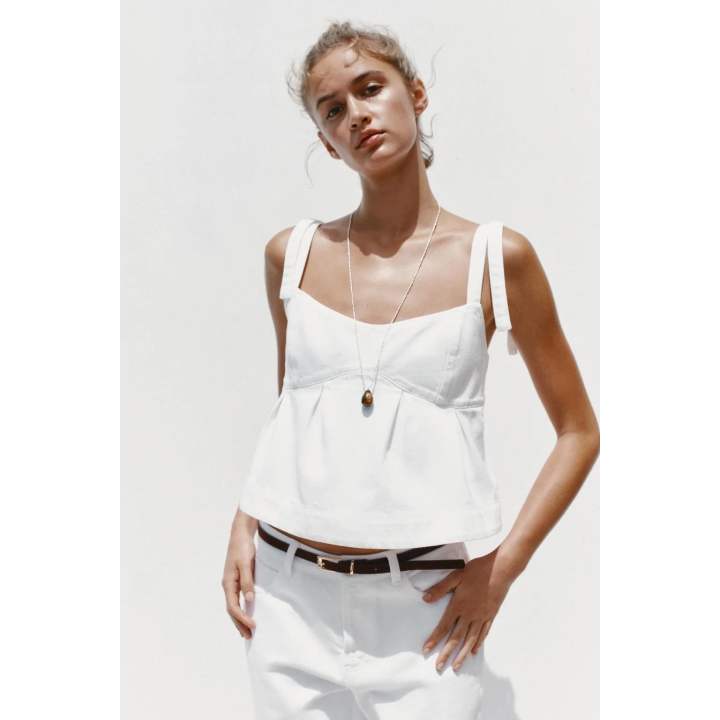 ДЖИНСОВЫЙ ТОП Z1975 НА БРЕТЕЛЯХ