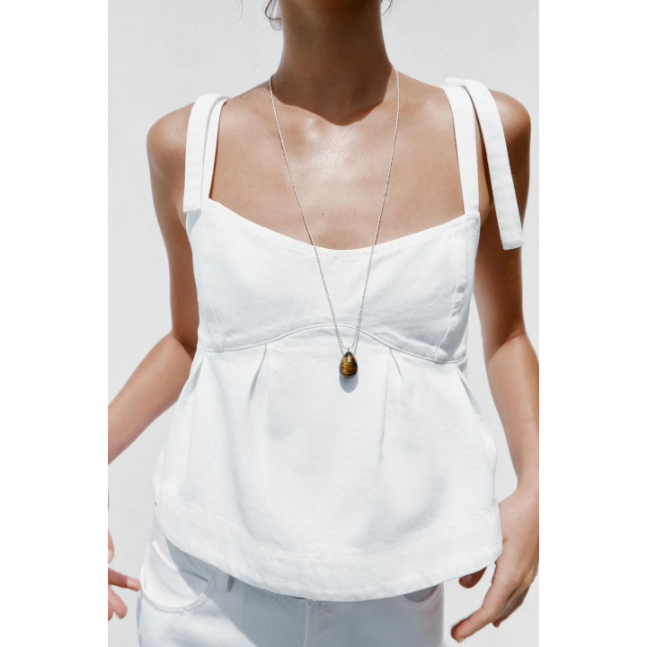 ДЖИНСОВЫЙ ТОП Z1975 НА БРЕТЕЛЯХ