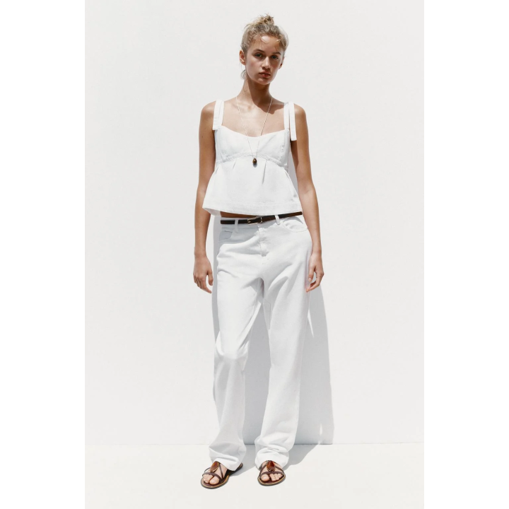 ДЖИНСОВЫЙ ТОП Z1975 НА БРЕТЕЛЯХ