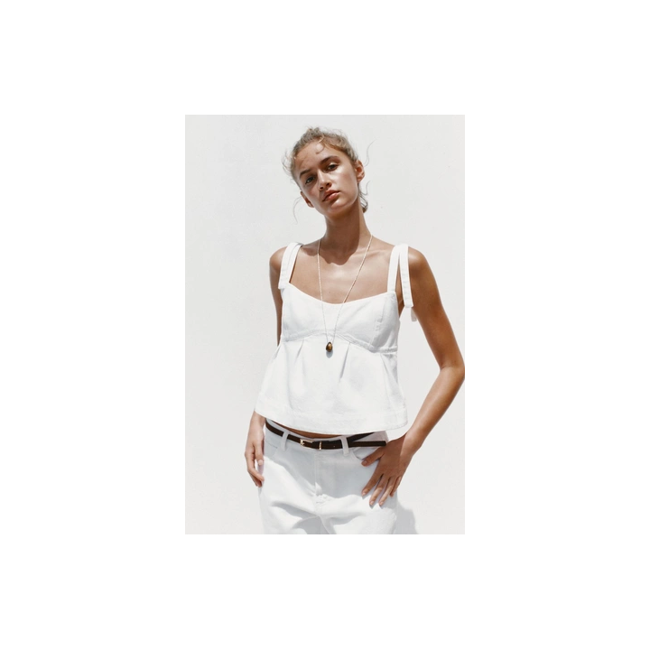 ДЖИНСОВЫЙ ТОП Z1975 НА БРЕТЕЛЯХ