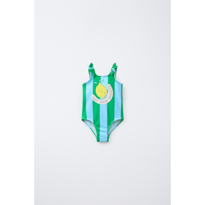 Купальник в полоску с лимоном для детей 2-6 лет