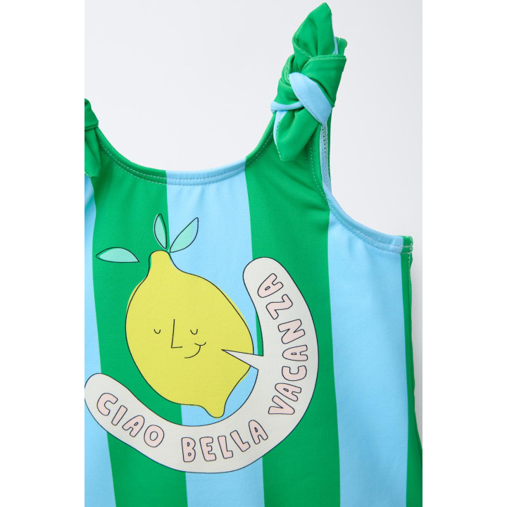 Купальник в полоску с лимоном для детей 2-6 лет