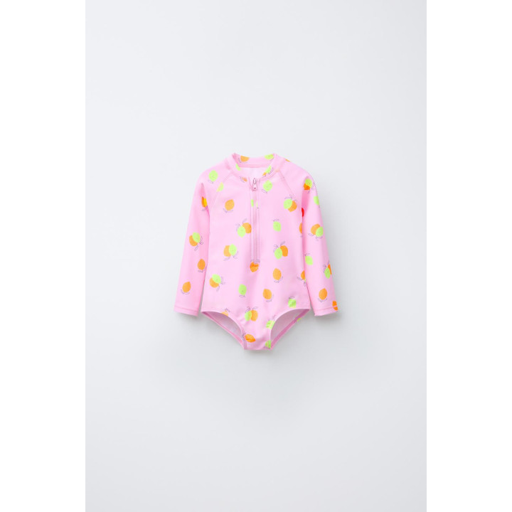 Купальник в стиле майки 2-6 лет с лимонным принтом