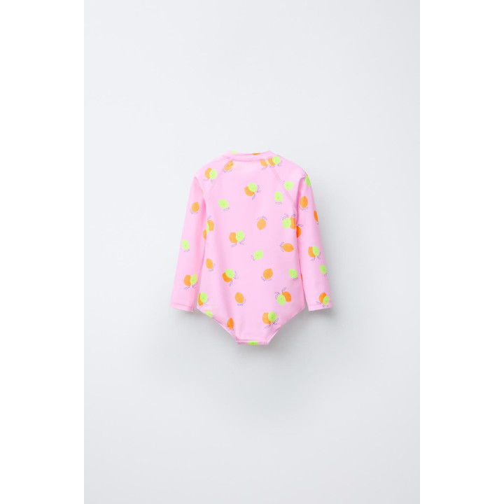 Купальник в стиле майки 2-6 лет с лимонным принтом