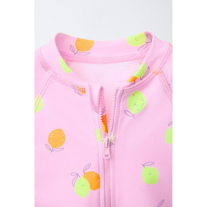 Купальник в стиле майки 2-6 лет с лимонным принтом