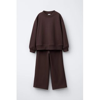 КОМПЛЕКТ ИЗ ТОЛСТОВКИ И БРЮК WIDE LEG ИЗ ТКАНИ ИНТЕРЛОК