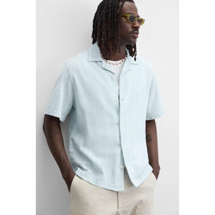 РУБАШКА ИЗ РЕЛЬЕФНОЙ ДЖИНСОВОЙ ТКАНИ