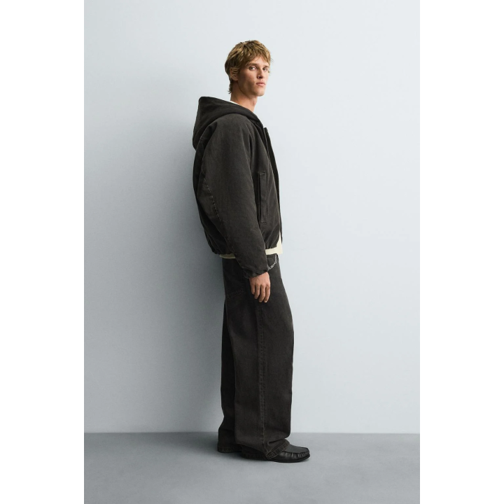 УТЕПЛЕННАЯ ДЖИНСОВАЯ КУРТКА С КАПЮШОНОМ