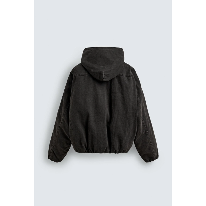 УТЕПЛЕННАЯ ДЖИНСОВАЯ КУРТКА С КАПЮШОНОМ