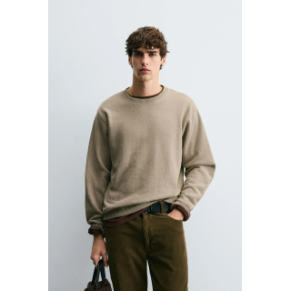 Текстурированный свитшот с округлым вырезом