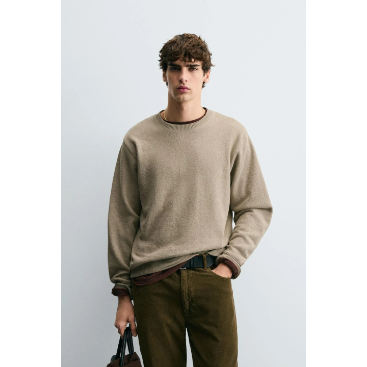 Текстурированный свитшот с округлым вырезом