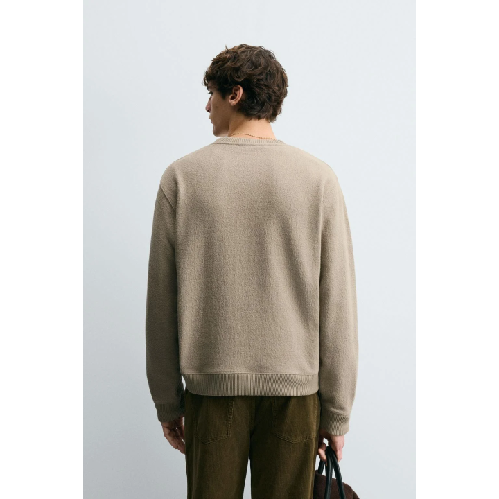 Текстурированный свитшот с округлым вырезом