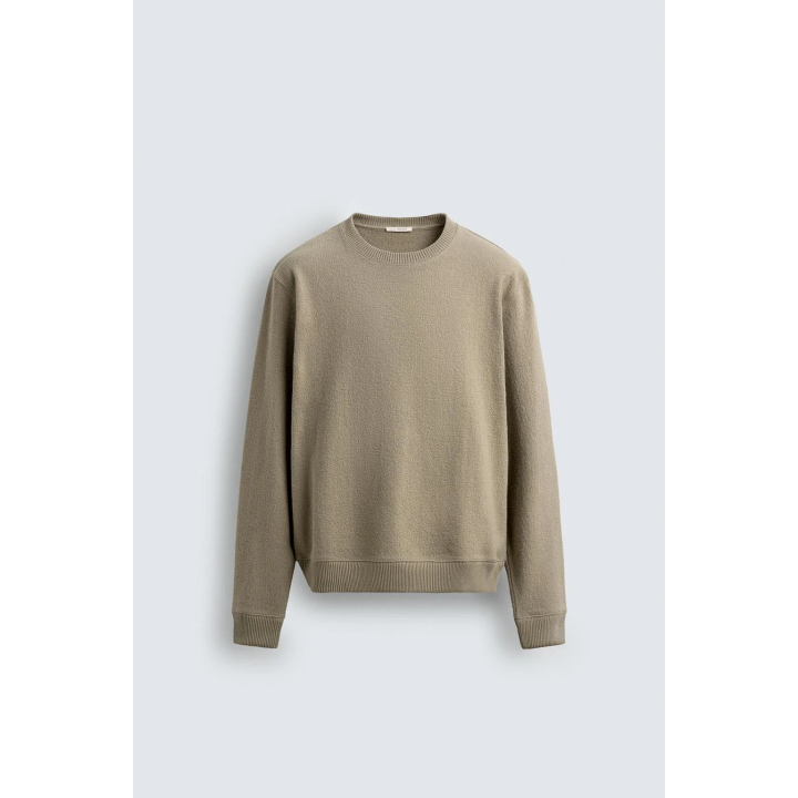 Текстурированный свитшот с округлым вырезом