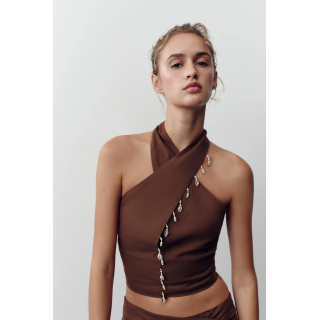 ТОП-ХАЛТЕР ИЗ ЛЬНА С РАКУШКАМИ