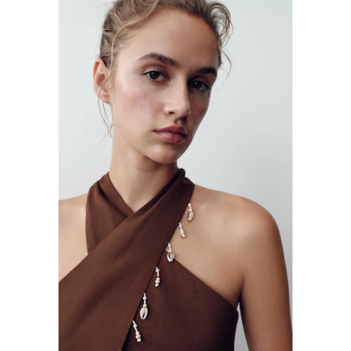 ТОП-ХАЛТЕР ИЗ ЛЬНА С РАКУШКАМИ