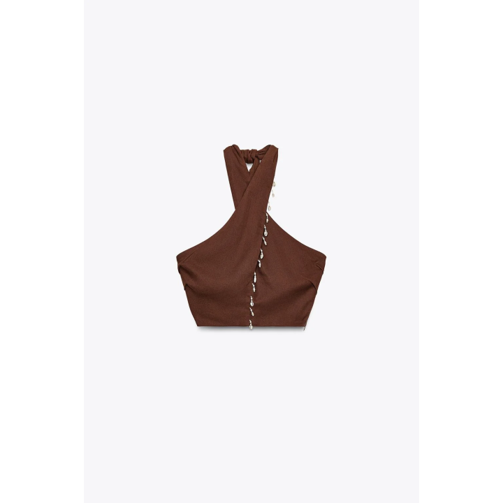 ТОП-ХАЛТЕР ИЗ ЛЬНА С РАКУШКАМИ