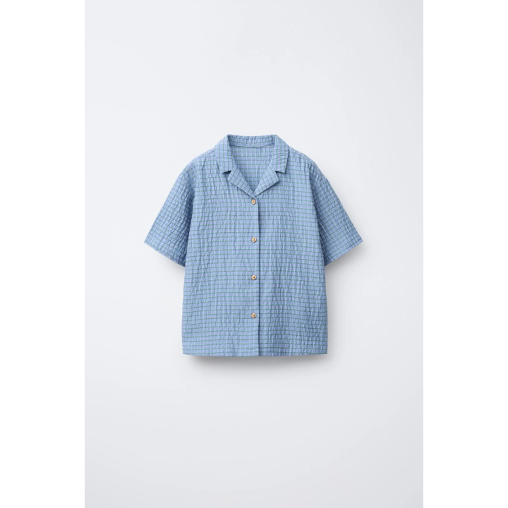 Пижама с рубашкой в клетку и бермудами на мальчика 3-6 лет