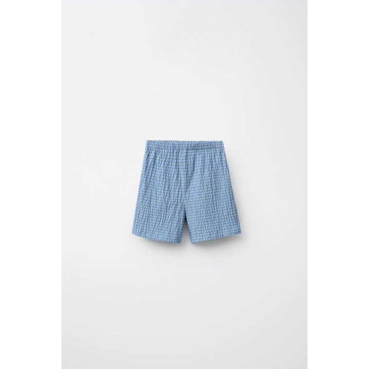 Пижама с рубашкой в клетку и бермудами на мальчика 3-6 лет