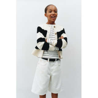 Кардиган в полоску из трикотажа