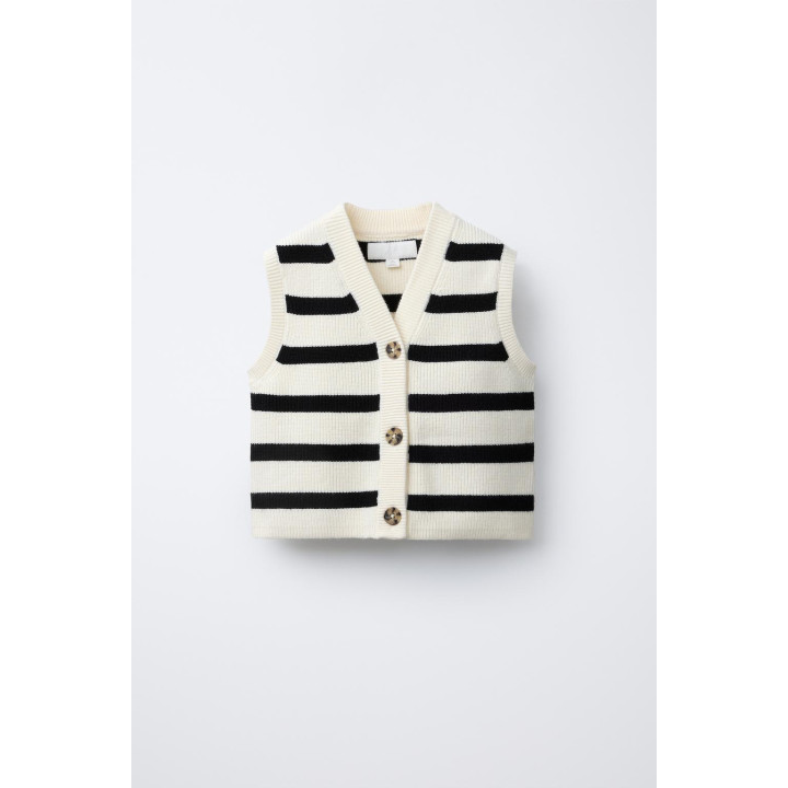 ТРИКОТАЖНЫЙ ЖИЛЕТ В ПОЛОСКУ