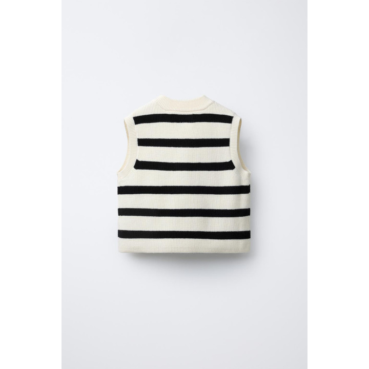 ТРИКОТАЖНЫЙ ЖИЛЕТ В ПОЛОСКУ