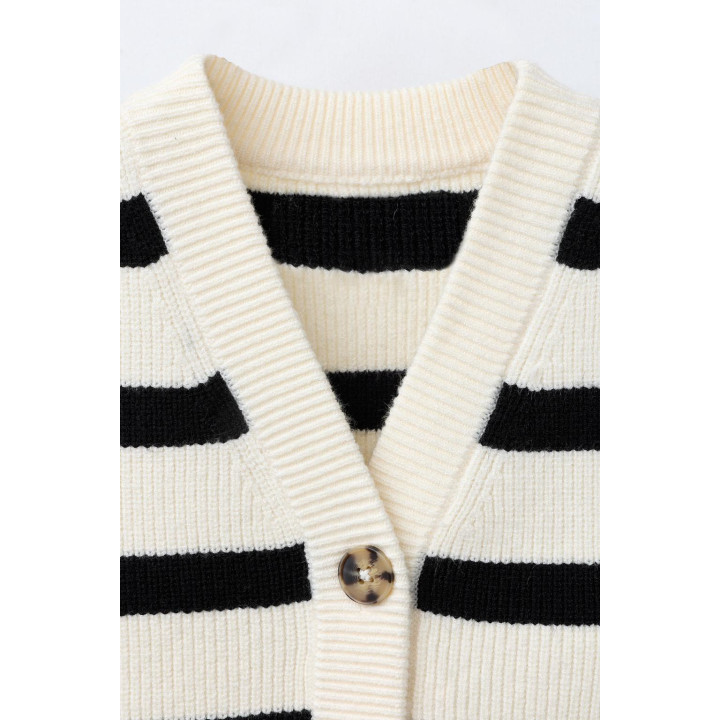 ТРИКОТАЖНЫЙ ЖИЛЕТ В ПОЛОСКУ