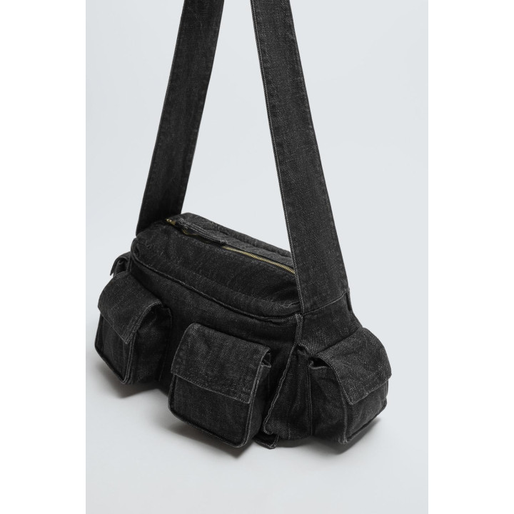 СУМКА-СЛИНГ ДЕНИМ С МНОЖЕСТВОМ КАРМАНОВ