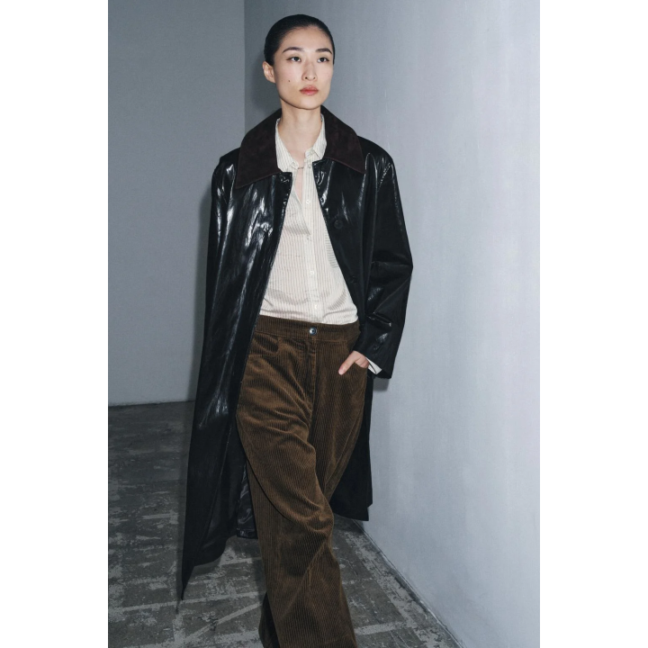 Тренч с блеском и контрастным воротником ZW COLLECTION LIMITED EDITION