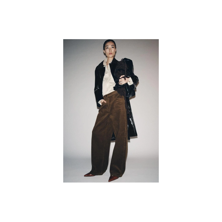 Тренч с блеском и контрастным воротником ZW COLLECTION LIMITED EDITION