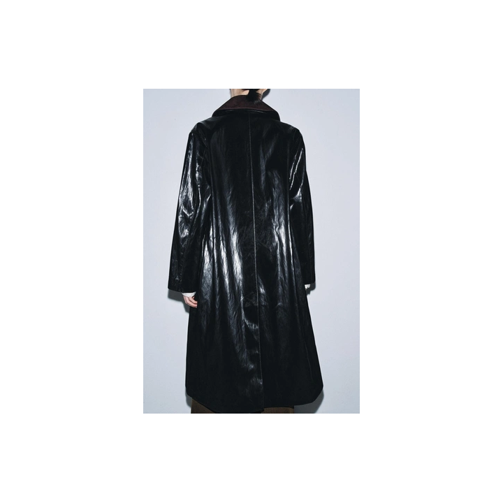 Тренч с блеском и контрастным воротником ZW COLLECTION LIMITED EDITION