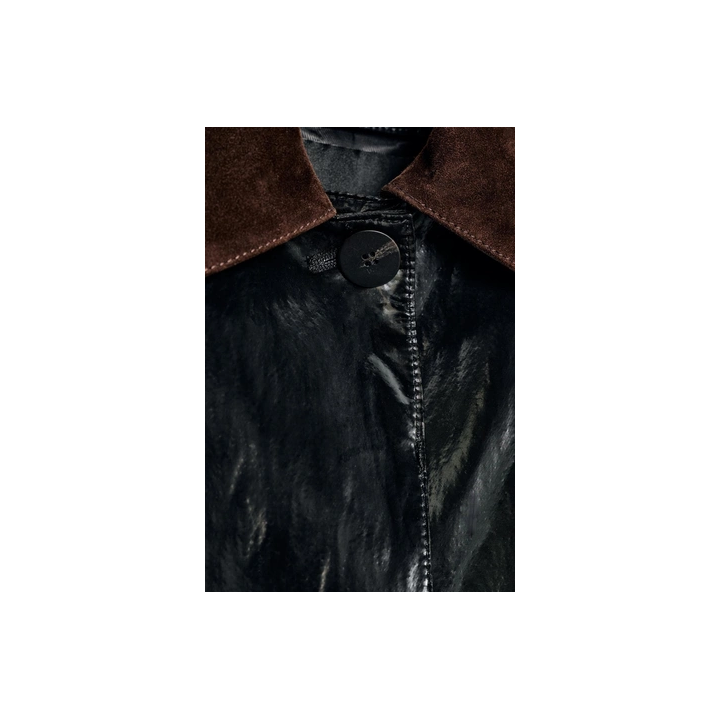 Тренч с блеском и контрастным воротником ZW COLLECTION LIMITED EDITION