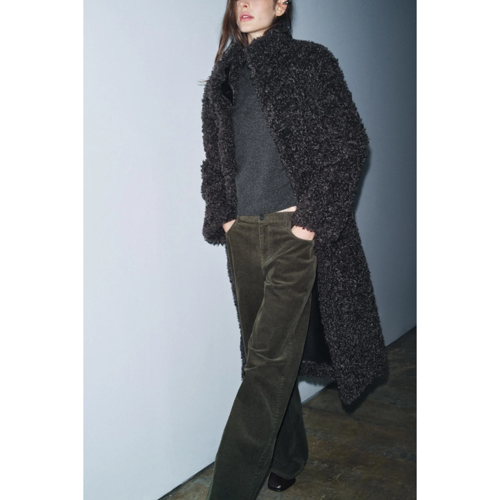 ДЛИННОЕ ПАЛЬТО ИЗ ИСКУССТВЕННОЙ ОВЧИНЫ — ZW COLLECTION