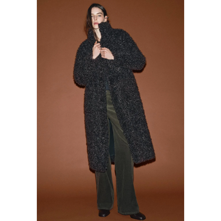 ДЛИННОЕ ПАЛЬТО ИЗ ИСКУССТВЕННОЙ ОВЧИНЫ — ZW COLLECTION